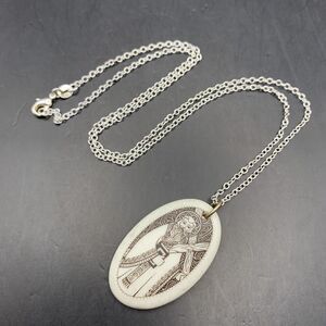 Saint Andrew Porcelain Pendant Necklace Ceramic Christian Catholic